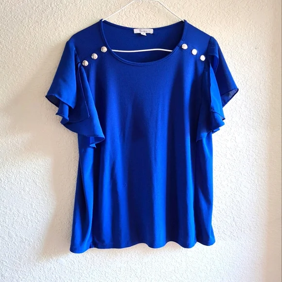 Blue short sleeve Top Small 🔷️ - Picture 1 of 5